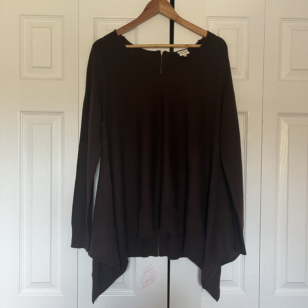 Women’s Boo Gemes Brown Orange Zip Sweater Size S/M